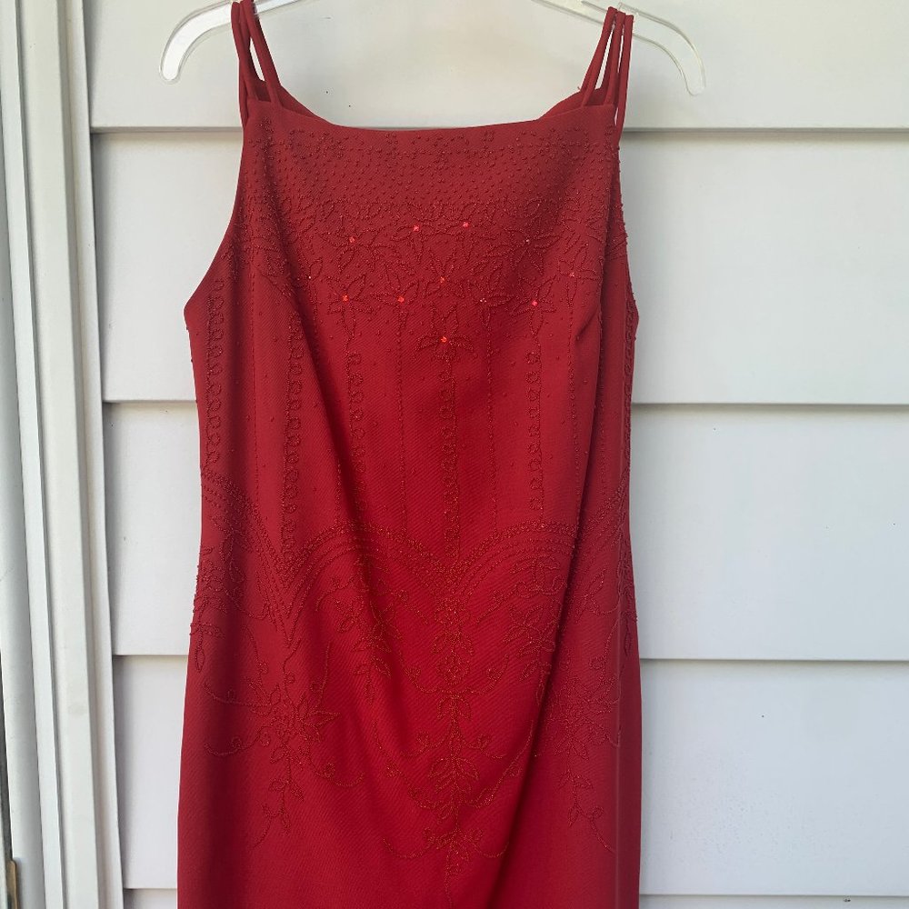 Women's Mid Length Formal Red Dress